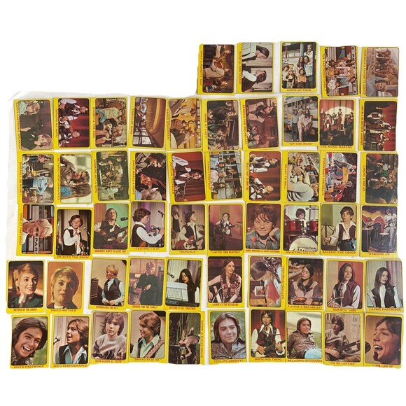 1970-71 Topps Partridge Family Trading Cards - Lot of 55 -Yellow - Puzzle Pieces - Picture 1 of 16